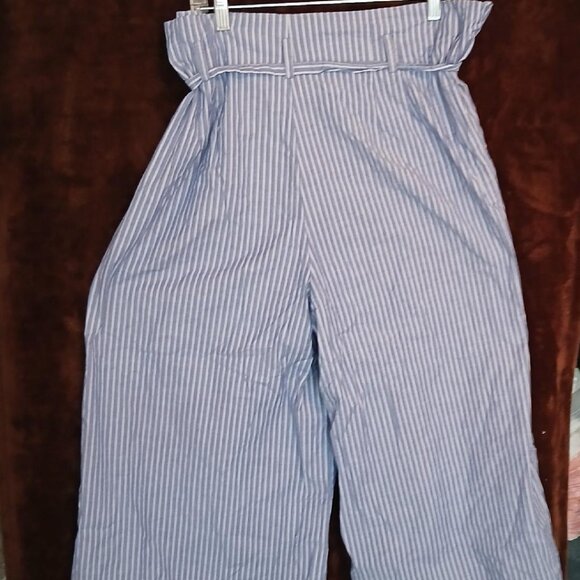 Love, Fire striped wide leg palazzo pants with matching belt SIZE XL - Picture 2 of 5